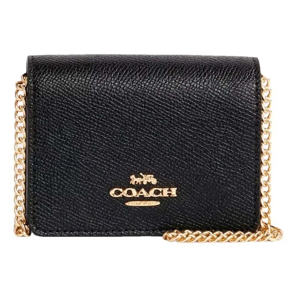 Coach Black Crossgrain Mini Wallet on a Chain Crossbody NWT!!!